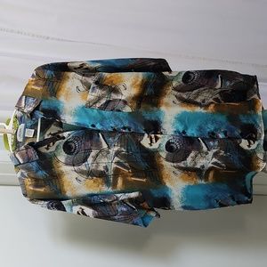 Mens short sleeve tropical/Cruisewear shirt Wild abstract print size L